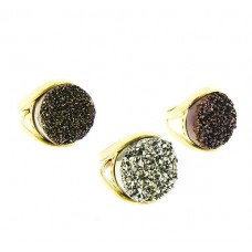 Drusy Round Rings